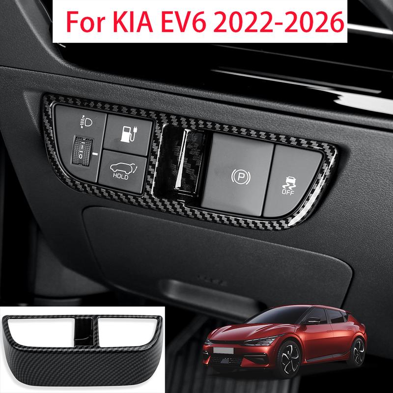 For KIA EV6 -2026 Left-hand Drive Car Interior Black Central Console Gear Shift Window Button Air Vent Cover Accessories