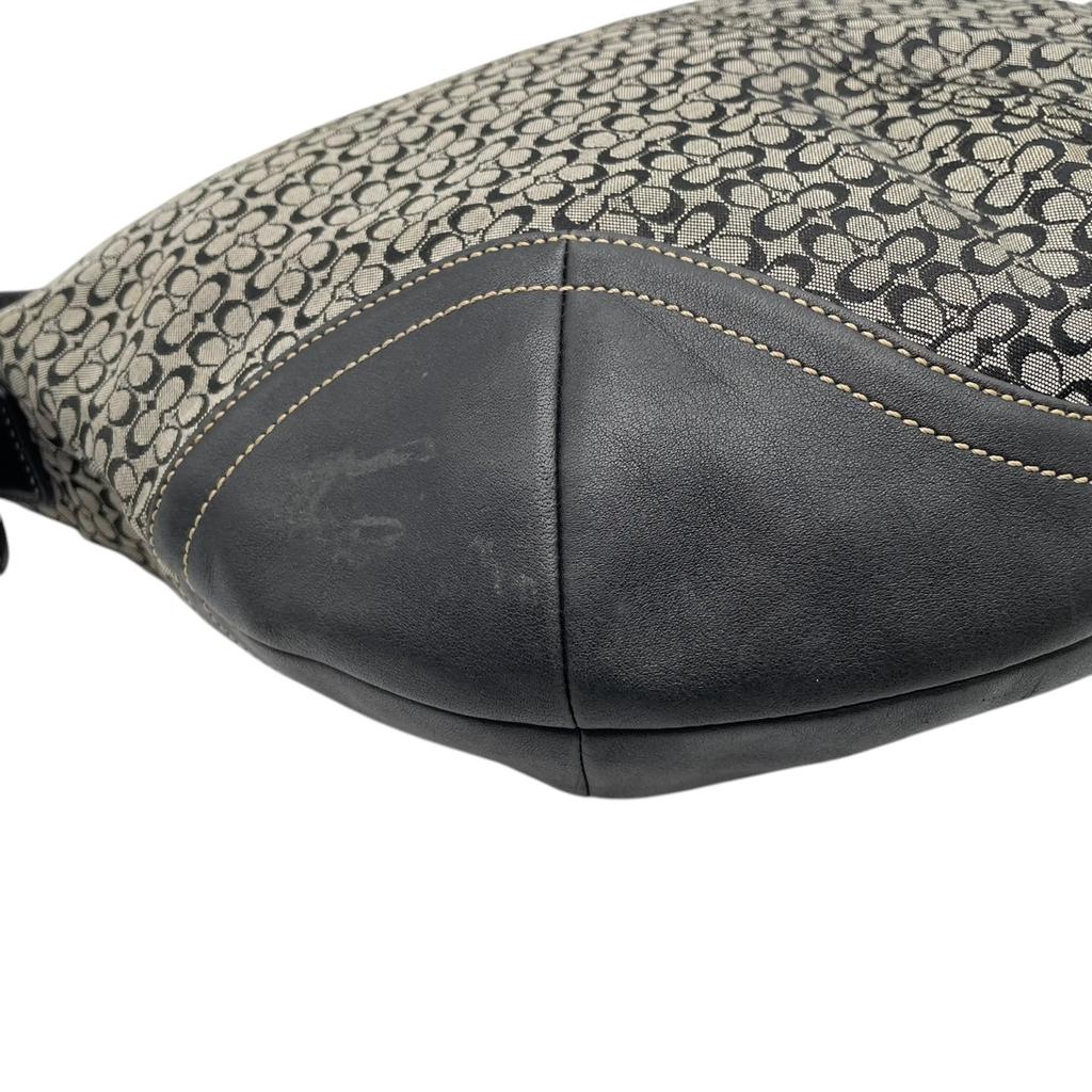 Used COACH One Shoulder Bag Mini signature Mini Signature Hobo BagShoulder Bag gray/black canvas/leather Women
