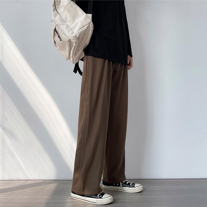 Men's Pants Casual Wide Leg Suit Pants Loose Straight Trousers Spring Summer Solid Color Oversized Bottoms Vintage Male Clothing