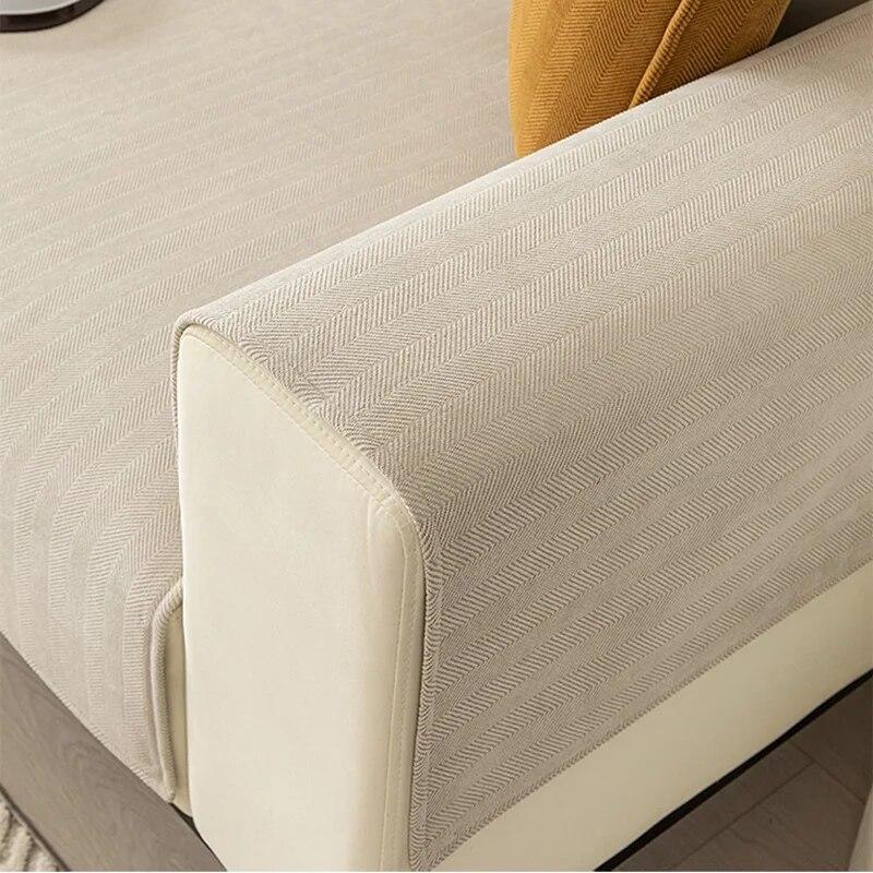 Solid Color Chenille Sofa Cover Towel Universal Living Room Sofa Cushion Mat Non-Slip Couch Cushion Armrest Backrest Covers 1PC