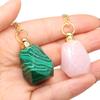 1Pc Reiki Healing Crystal Perfume Bottle Natural Stone Necklace Pendant, Bohemian Gemstone Chain Necklaces for Men Women Daily Wear Jewelry 25×37 Cm