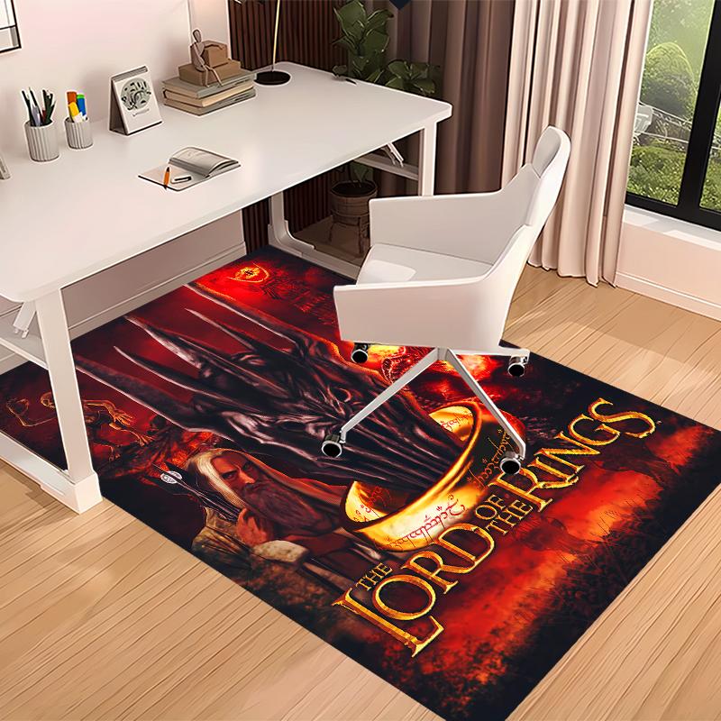 1pc The Lord of the Rings2 Print Area Rug - Soft, Washable Non-Slip Indoor Mat for Office Chairs, Living Room, Home Office Decorative Rug