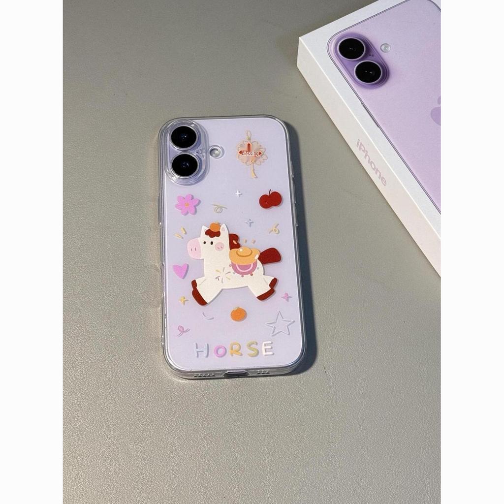 Прозрачный чехол для телефона Yuanbao Flower Horse для Apple Pro Max (17, 16, 15, 14, 13, 12, 11)