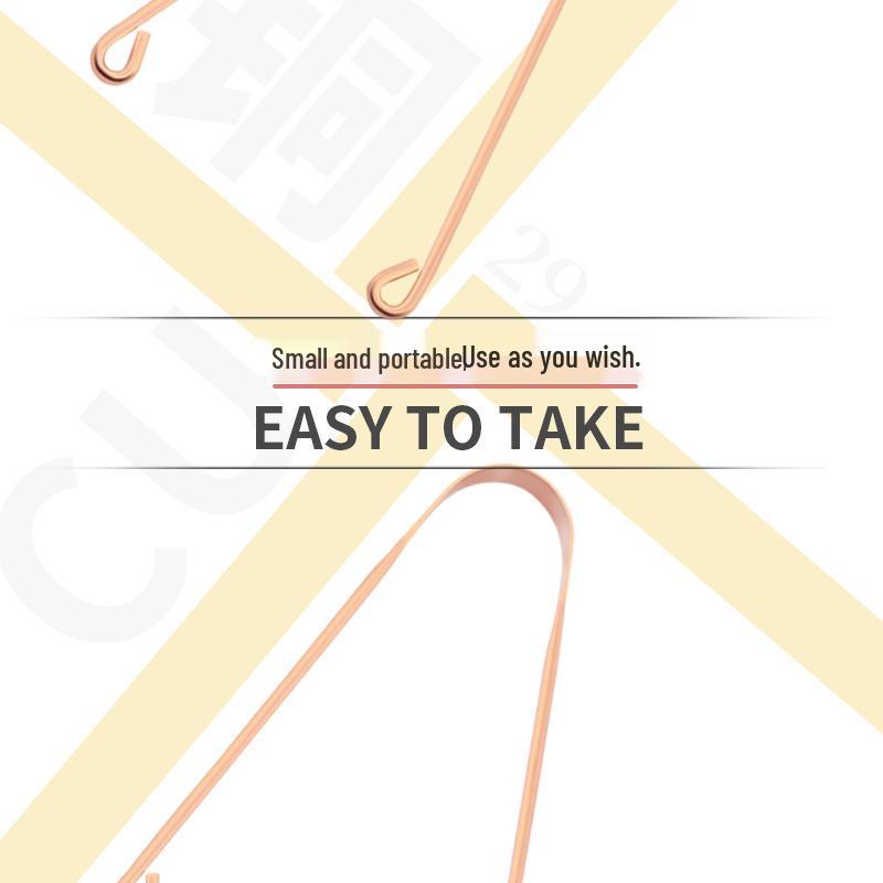 Pure Copper Tongue Scraper – Smooth Surface Oral Care Cleaner & Tongue Brush