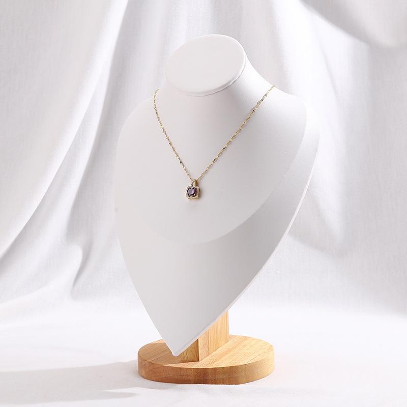 Высококлассная подставка-дисплей для ожерелий и кулонов в форме сердца из массива дерева, для демонстрации ювелирных изделий на витрине прилавка