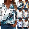Women's T Shirt Tee Printed 3/4 Sleeve Daily Weekend Fashion Basic V Neck Regular Top