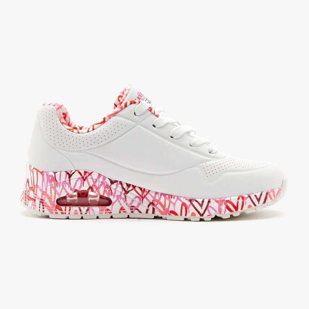 Sneakersy damskie Skechers X Jgoldcrown Uno - Loving Love serduszka białe (155506-WRPK)