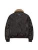 GLOWNY Shearling Leather Jacket (Brown)
