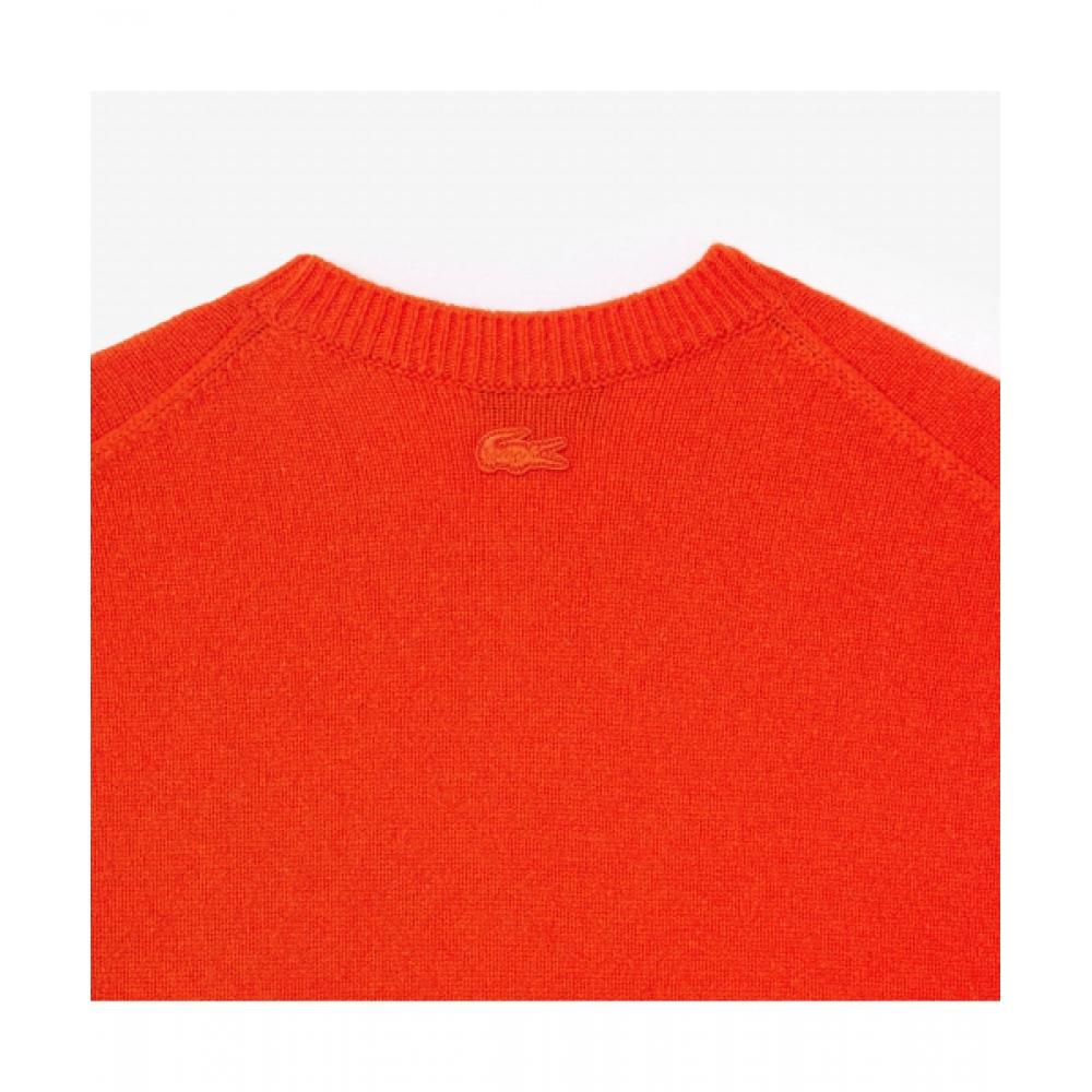 Lacoste Женский свитер с круглым вырезом и цветочным принтом Croc [оранжевый]