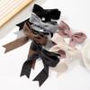 1pc Autumn and Winter Simple Woolen Knit Dovetail Bow Streamer Hair Claw Clip Hair Ornament Is Suitable for Women To Wear