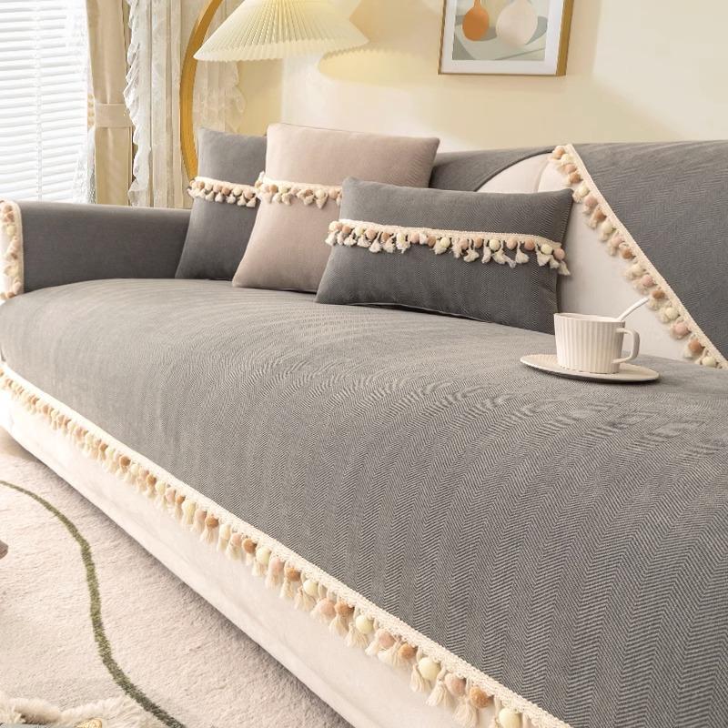 Cream Style Chenille Sofa Cushion Four Seasons Universal New Non-Slip Seat Cushions Sofa Cover Backrest Cover Towel