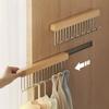 Wooden Wall Hanging With Telescopic Drying Rack With Stainless Steel Hook Pull-Out Space Saving Underwear Tank Top Organizer