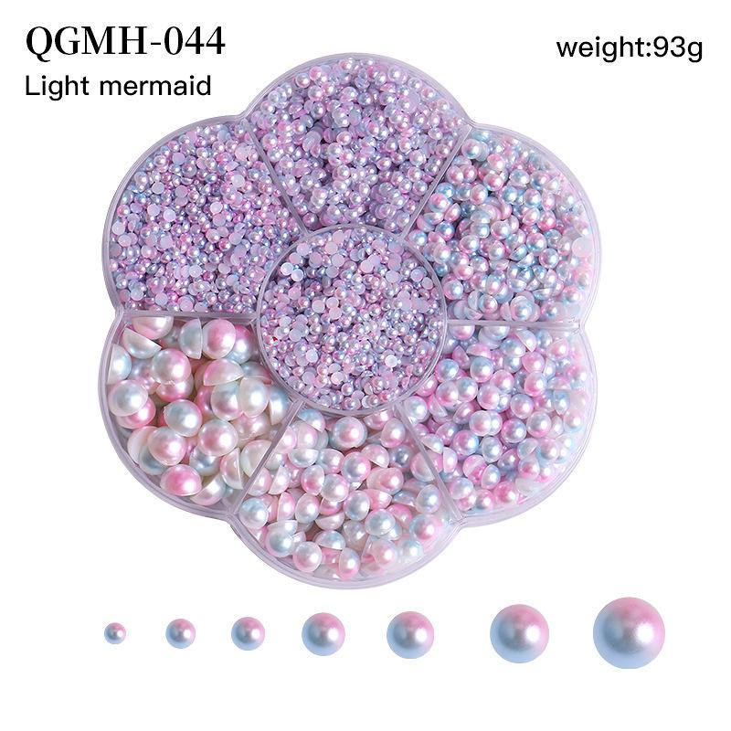 Смешанные акриловые банты 3D украшения для ногтей Цветочные смоляные подвески Золотые бусины Икра Жемчуг Смешанные стразы Аксессуары в коробке