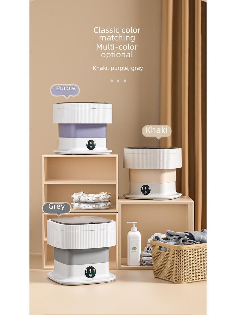 Портативная мини-стиральная машина: Компактная автоматическая стиральная машина с сушилкой для общежитий и детской одежды