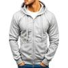 Men S Solid Color Zip Up Hooded Long Sleeve Cardigan Sweatshirt