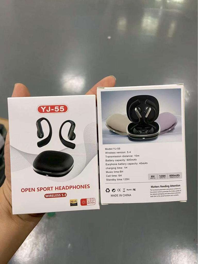 YJ55 Smart AI Bluetooth Sports Earphones with Open Ear-hook and Simultaneous Translation