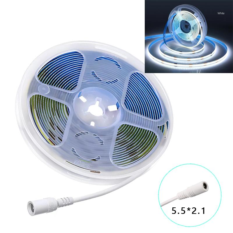 Светодиодная лента COB 12 В 24 В, 320 светодиодов/м, гибкая лента высокой плотности, 8 мм, FOB, лента, 5 м, 10 м, RA90, теплая природа, холодная белая линейная лента