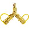 3/8" Natural Gas Y-Splitter Quick Connect Adapter for Low Pressure Propane Systems