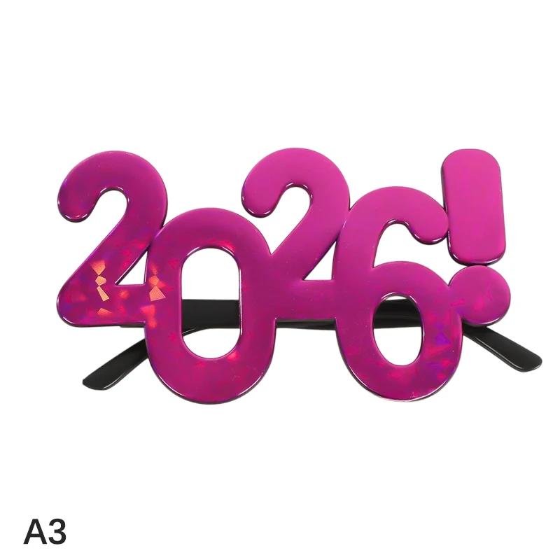 2026 Номер Очки С Новым Годом Очки Бриллиантовые Блестки Солнцезащитные Очки Косплей Реквизит Украшение для Рождественской Вечеринки Смешные Очки