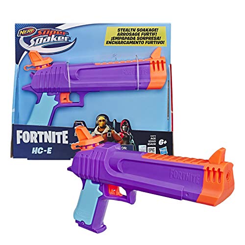 Hasbro Nerf Fortnite HC E Super Soaker Water Blaster, 218.8ml Capacity, Compact Size, for Teens and Adults, E6875, Authentic Water Gun for Kids and Ad