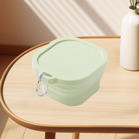 Складная силиконовая чаша 400/750 мл, складной контейнер для хранения продуктов с крышкой, герметичный ланч-бокс для кемпинга, пешего туризма, путешествий, пикника