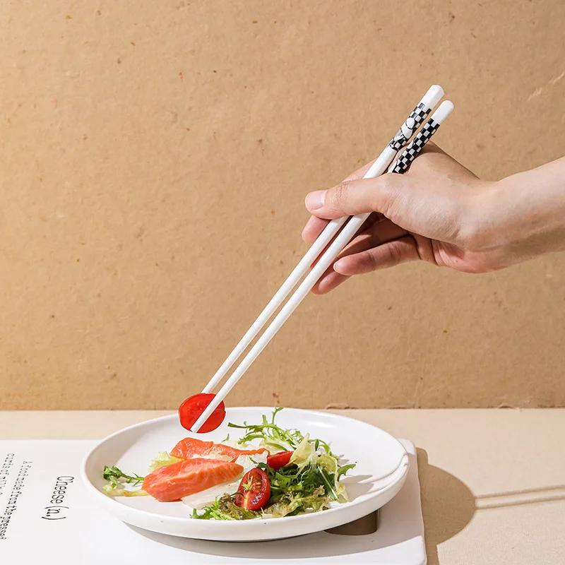 5 Pairs of Ceramic Chopsticks Simple Household Kitchen Easy To Clean Non-slip Chopstick Gift Box Sushi Hotpot Tableware