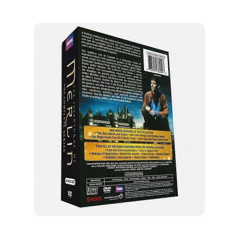 Мерлин - Полная серия, Сезоны 1-5 (DVD, 24 диска, Коллекционное издание) английская версия