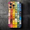Набор акварели Палитра красок Мягкий чехол для телефона для iPhone 16 16E 17 Air 15 Pro Max 14 Plus 13 Mini 11 12 7 Черная задняя крышка