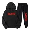 Мужской роскошный repliki men Set RAW Hat Running Hoodie Sweatpants 2PK Осень Зима Повседневная шерстяная спортивная одежда