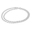 Shinjuku Gin No Kura Silver 925 Cut French Rope Chain Double Wrap Bracelet for Men, Approx. 2.6mm Wide, 20cm Long, Simple Design
