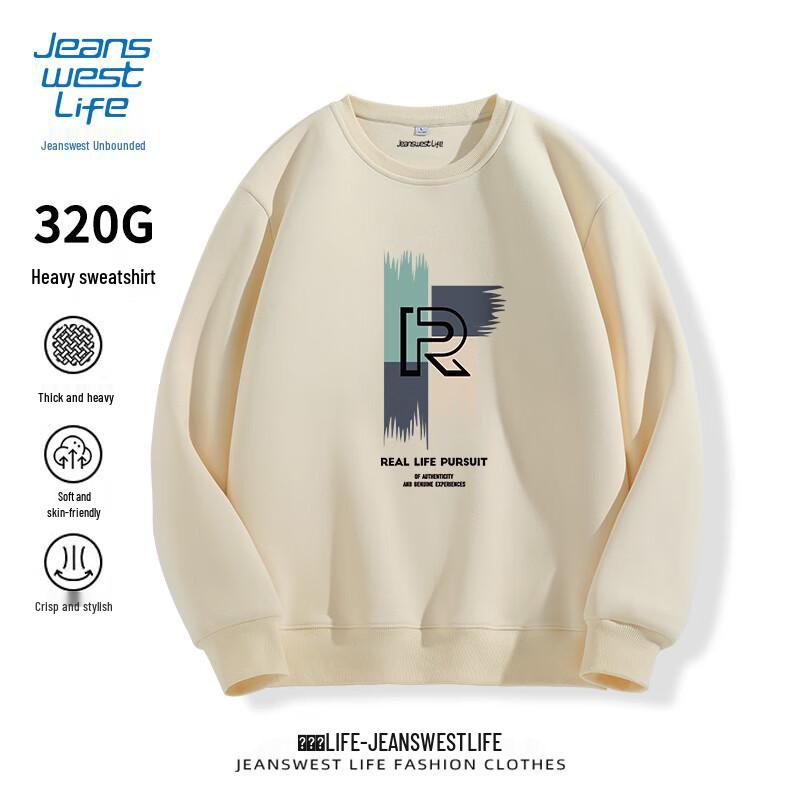 Мужская толстовка JEANSWEST LIFE с круглым вырезом и принтом из букв