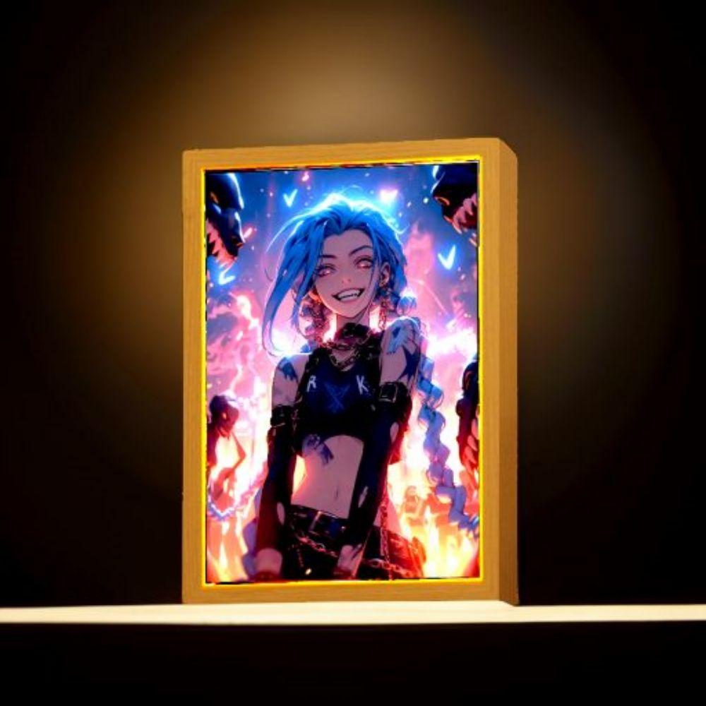 Anime Figure League of Legends Figures Light Painting Photo Frame Night Light Action Figures Gaming Room Decor Christmas Gifts