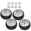 4Pcs Remote Control Car Soft Tire Metal Wheel Hub with Adapter for WPL D12 RC Spare Parts 63mm