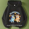 Детская толстовка с капюшоном Bluey, осенне-зимняя, теплая, мягкая, пуловер, удобный повседневный топ для детей