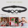 To My Man, I Love You Forever & Always Infinity Leather Bracelet, Mens Stainless Braided Leather Bracelet with Magnetic Clasp, Christmas Birthday Vale