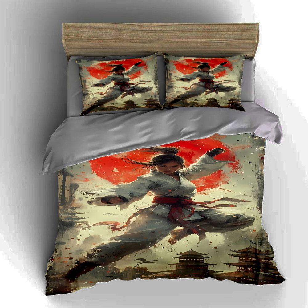 Martial arts scene. Bedding Duvet cover sets Duvet covers Pillowcases gifts (1 * Duvet Cover 2 * Pillowcases, without duvet insert)