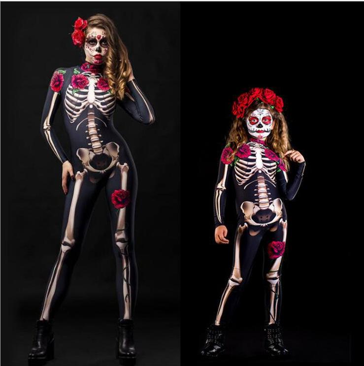 Fashionable Womens All-Season Wear Bohemian Skeleton Floral Print Jumpsuit