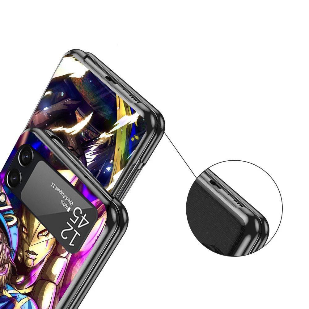 JoJo Adventure Дио Диего Брандо Черный Чехол Для Телефона Для Samsung ZFlip7 ZFlip6 ZFlip5 ZFlip4 ZFlip3 5G Жесткий Защитный Galaxy Z Flip