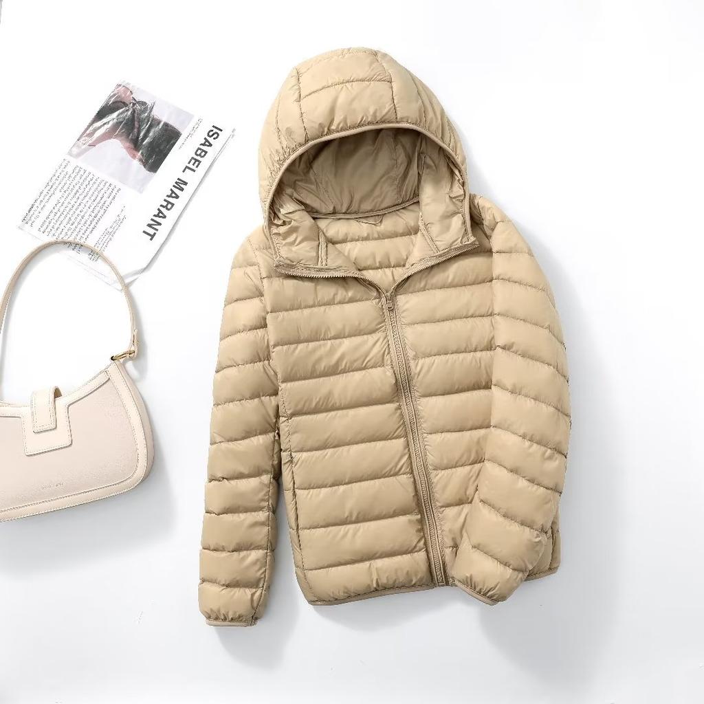 Women Puffer Jacket 8 Colors Plus Size  Female Ultra Lightweight Packable Hooded Down Coats