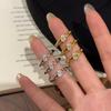 Oval Zircon Star Metal Ring Women'S Niche Design Sense Light Luxury Retro Elegant Fashion Versatile Ring Ring