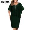Women's Fashion Summer Spring Print V-Neck Casual One-step Skirt Chiffon Shawl Dresses