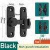 KAK Punch-free Hasp Latch Door Lock Black Cabinet Locks Kids Safety Lock Barn Door Sliding Door Anti-pried Hook Lock Hardware Thread Lock3