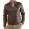 Men's Genuine Lambskin Tan Antique Leather Jacket Stylish Motorcycle Bomber Biker Outerwear MJ 23