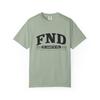 FND Arch Logo T-Shirt | EST. Against My Will, Minimal Graphic Tee