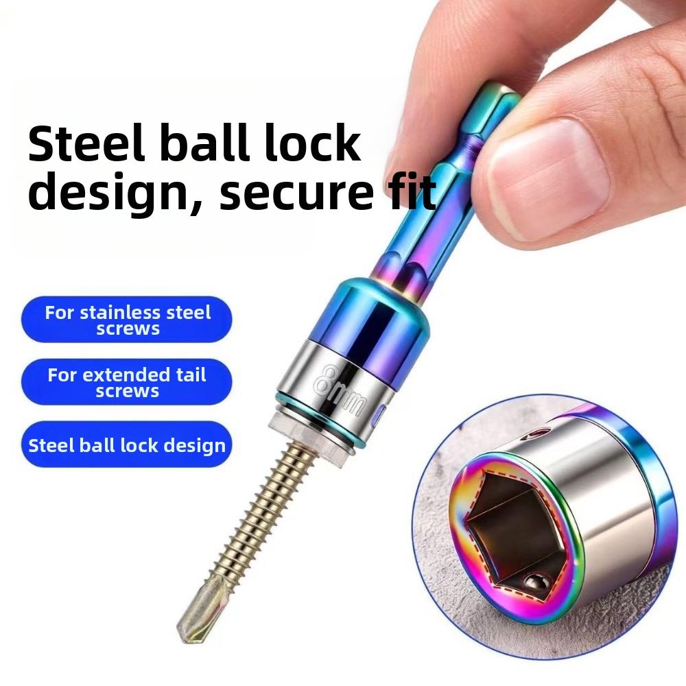 1/5Pcs High Hardness Colorful Sockets 8mm Impact Socket Hex Shank Socket for Pneumatic Screwdriver