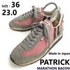 PATRICK MARATHON BACON Running Shoes Women 36 23 Gray Pink Japan(USED)