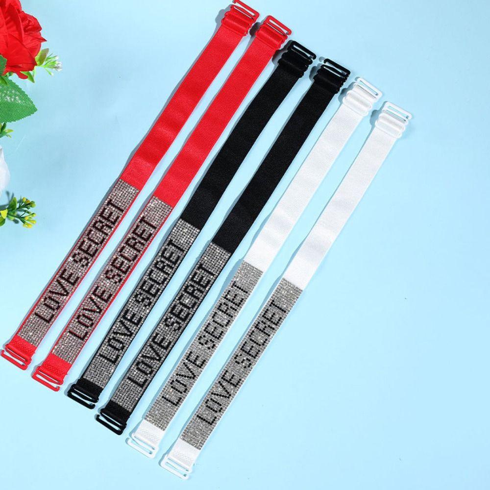 Double-Shoulder Rhinestone Bra Strap Anti-slip Buckle Belt Underwear Shoulder Strap Sport