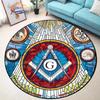 Masonic Round Carpet Freemasonry Non-slip Rug Freemason Living Room Large  All Seeing Eye S Tea Table or Chair Mat