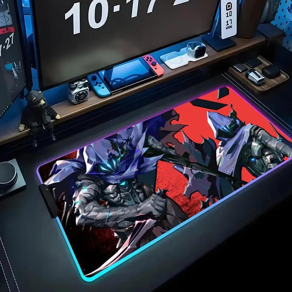Omen valorant Коврик для мыши RGB Игровой коврик для мыши Большой светодиодный коврик Настольный коврик для ПК Светящийся коврик для мыши Большие коврики для клавиатуры Настольный ковер С