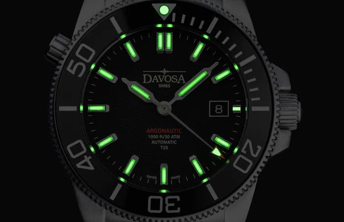 Механические автоматические часы 30 ATM водонепроницаемые Argonautic Lumis Swiss Made Silver [Davosa] 161.529.22 мужские